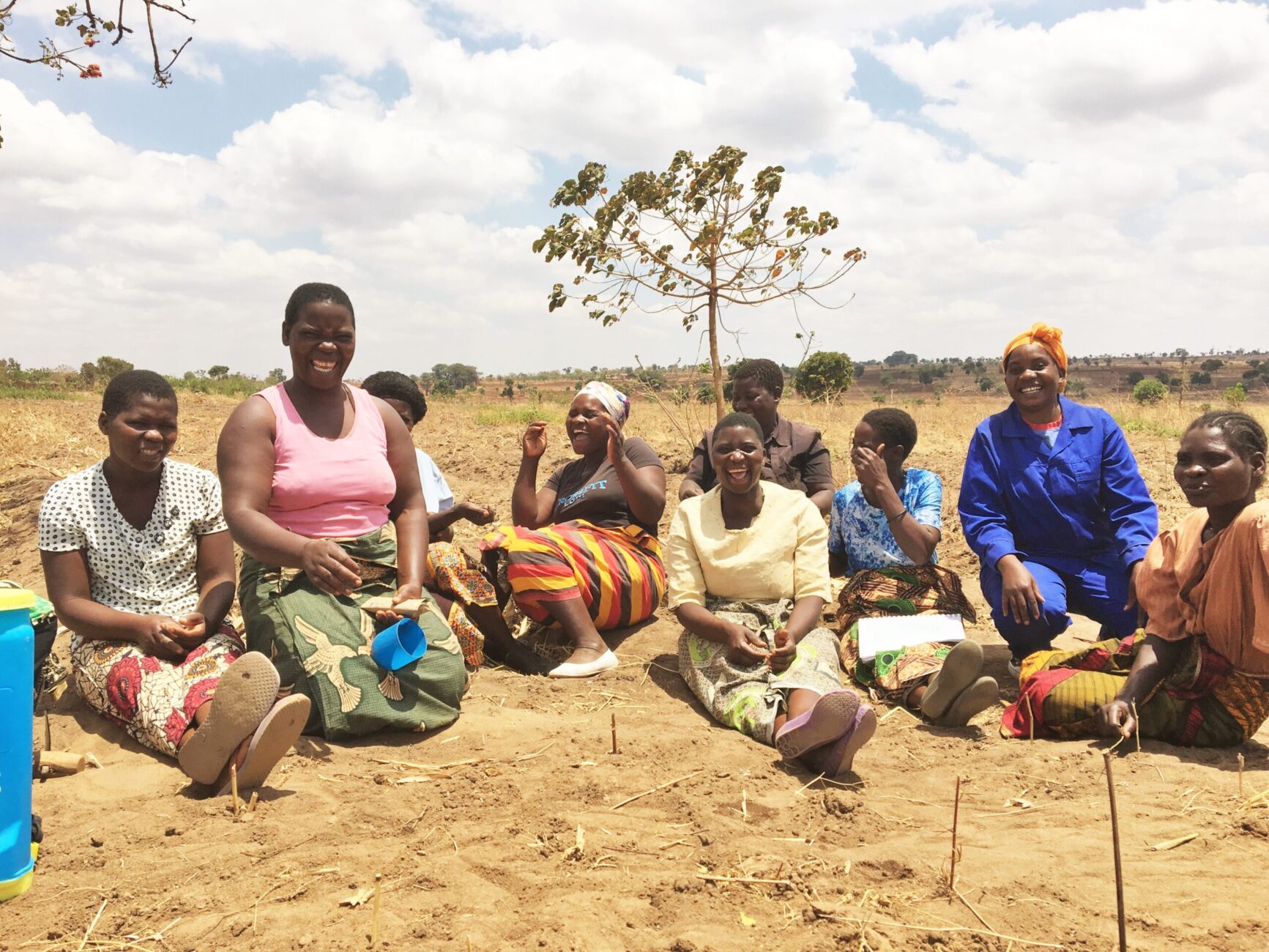 Maretha Stevens and a group of women in Dowa, Malawi receive agricultural training